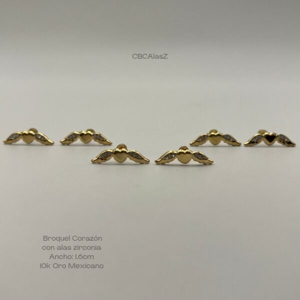 Broquel Corazón Alas Zirconia